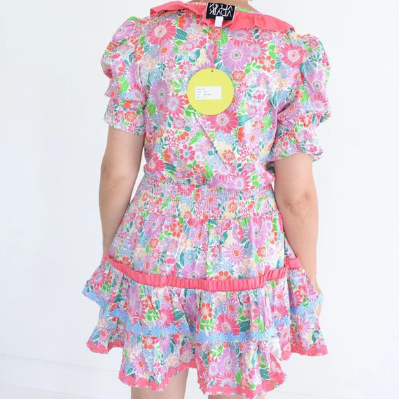 Alden Adair Happy Daze  Purple Pink Floral Kelsey Mini Flowy Dress S NWT - Picture 3 of 11